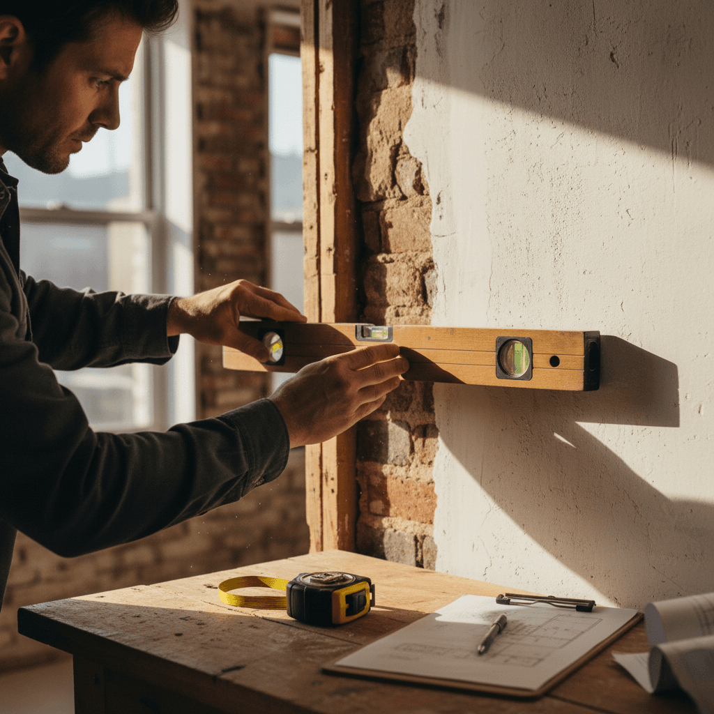 Professional wall assessment before demolition