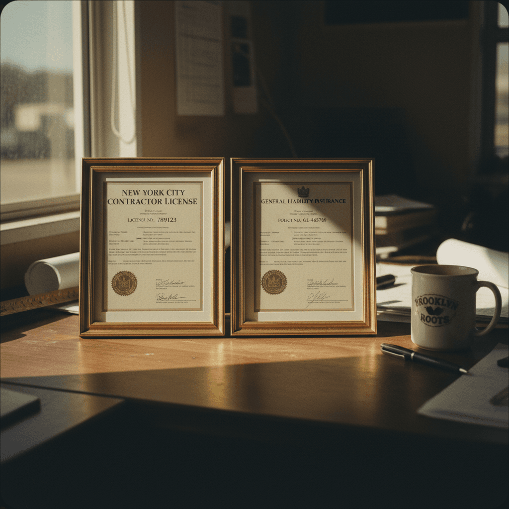 Licensed and insured demolition credentials displayed