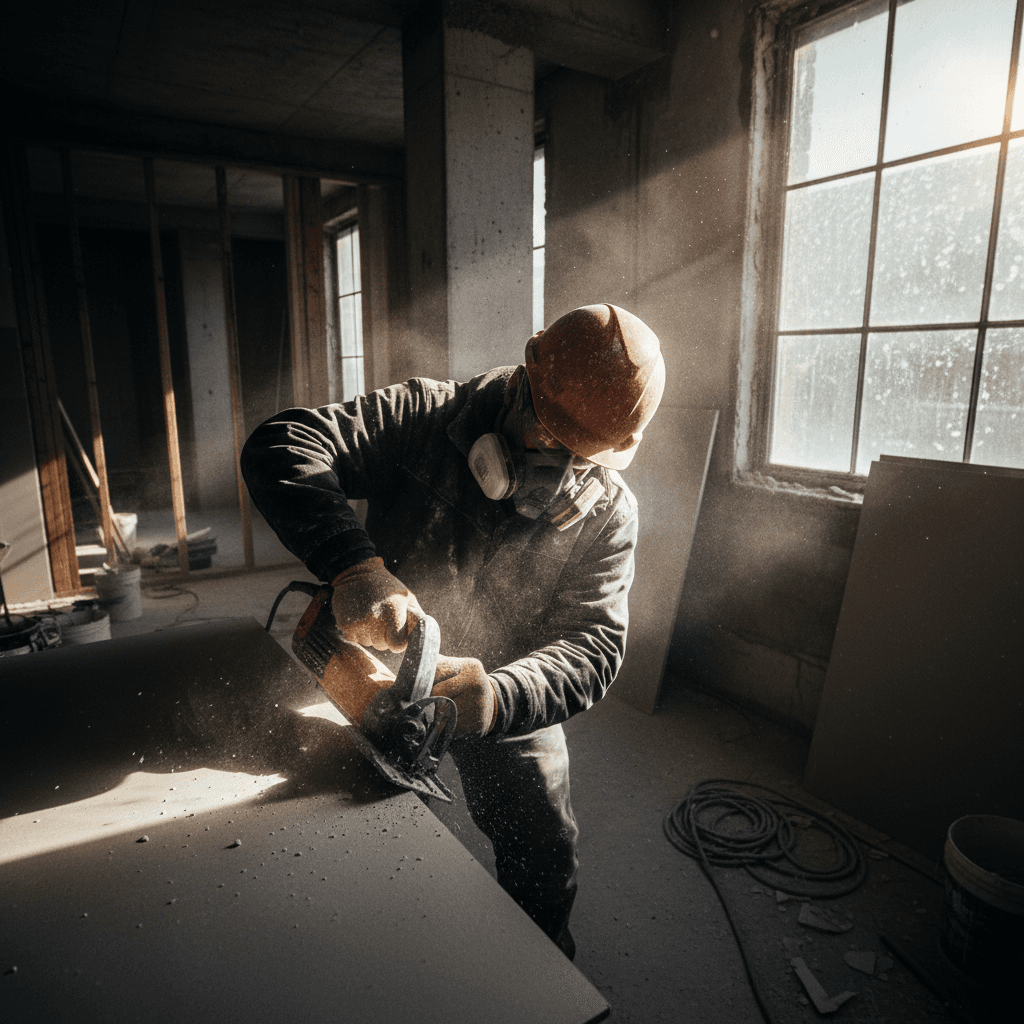 Interior wall removal in progress