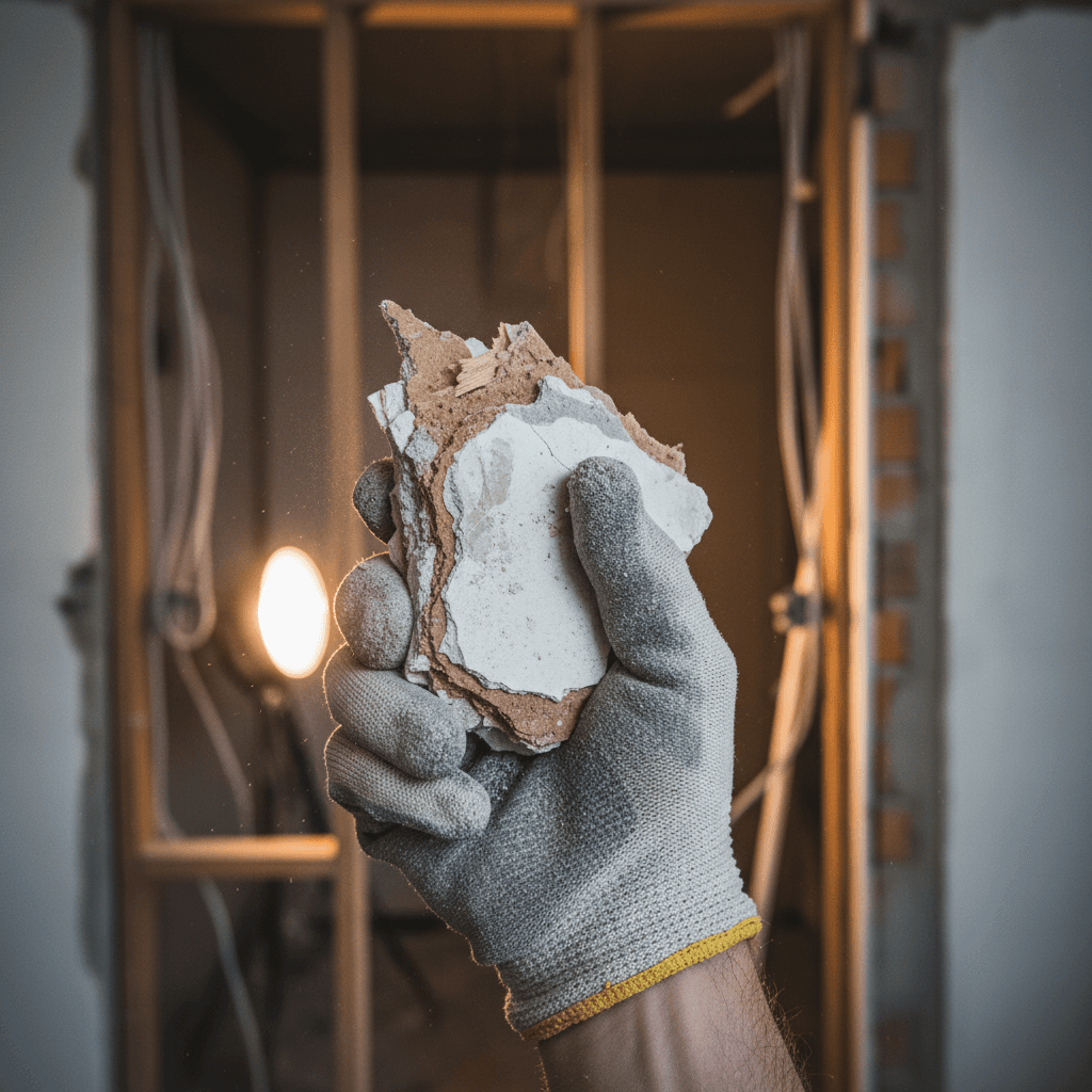 Drywall removal during interior demolition
