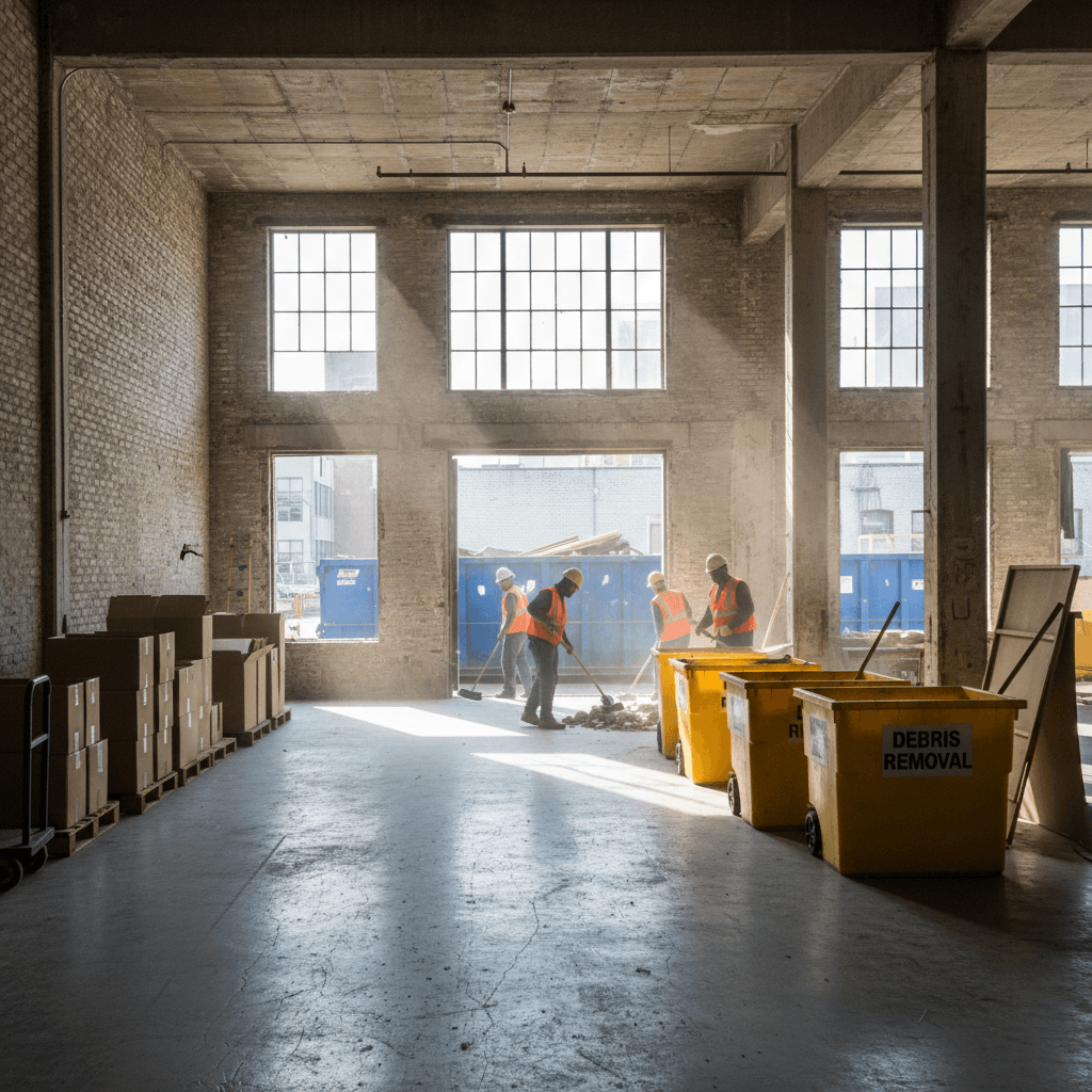 Same-day interior demolition cleanup