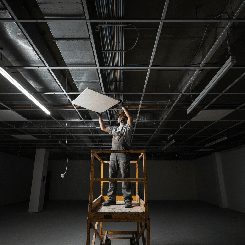 Commercial ceiling and soffit removal
