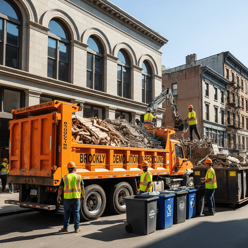 Professional debris removal and truck loading