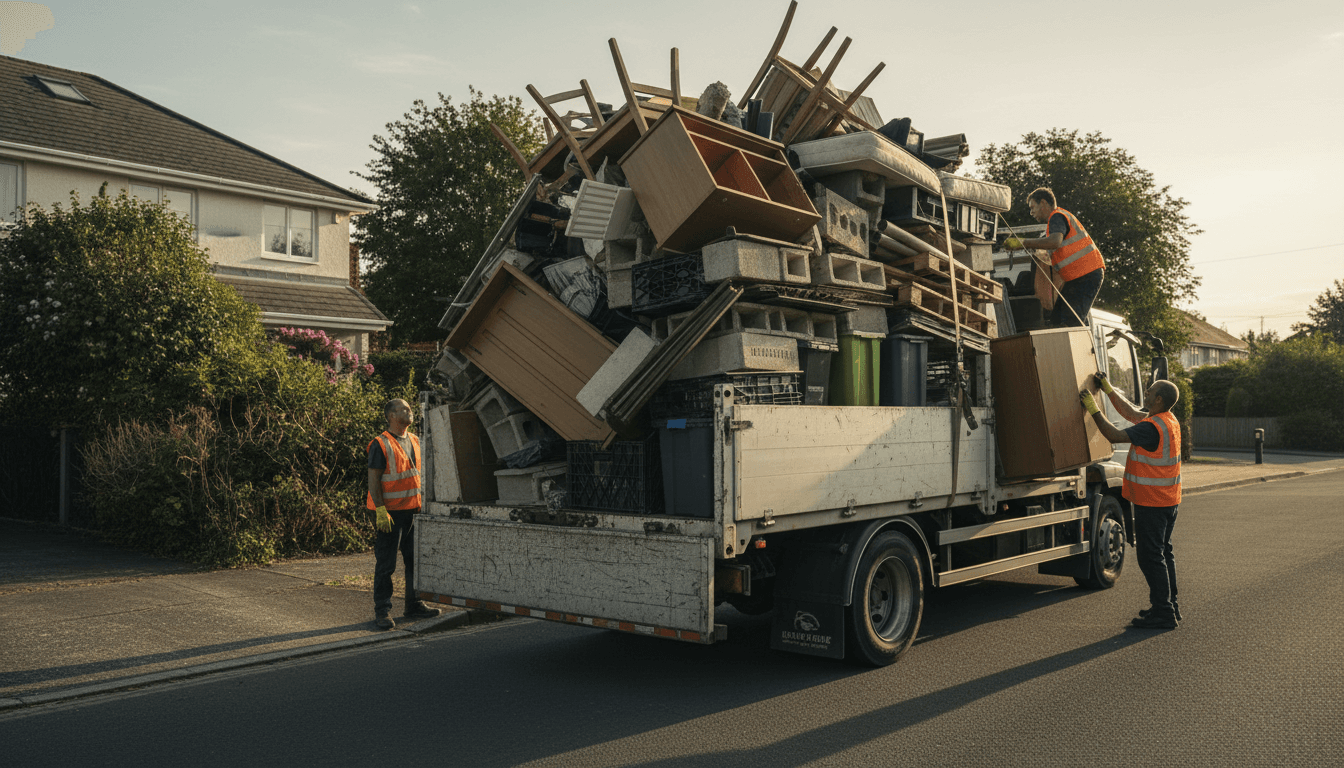 Five Boroughs demolition crew arriving early morning for quick-response job start